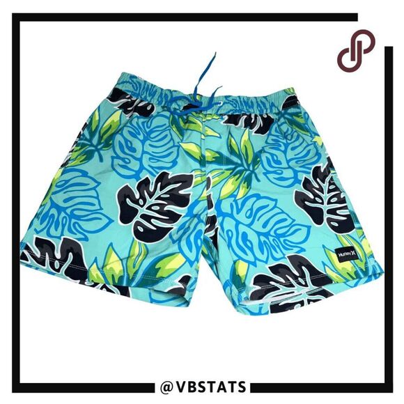 Hurley Men's Cannonball Volley Hybrid Board Shorts Blue Green Black Size Medium - Picture 1 of 8